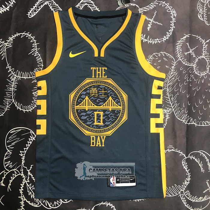 Camiseta Golden State Warriors Gary Payton II NO 0 Ciudad 2018-19 Azul